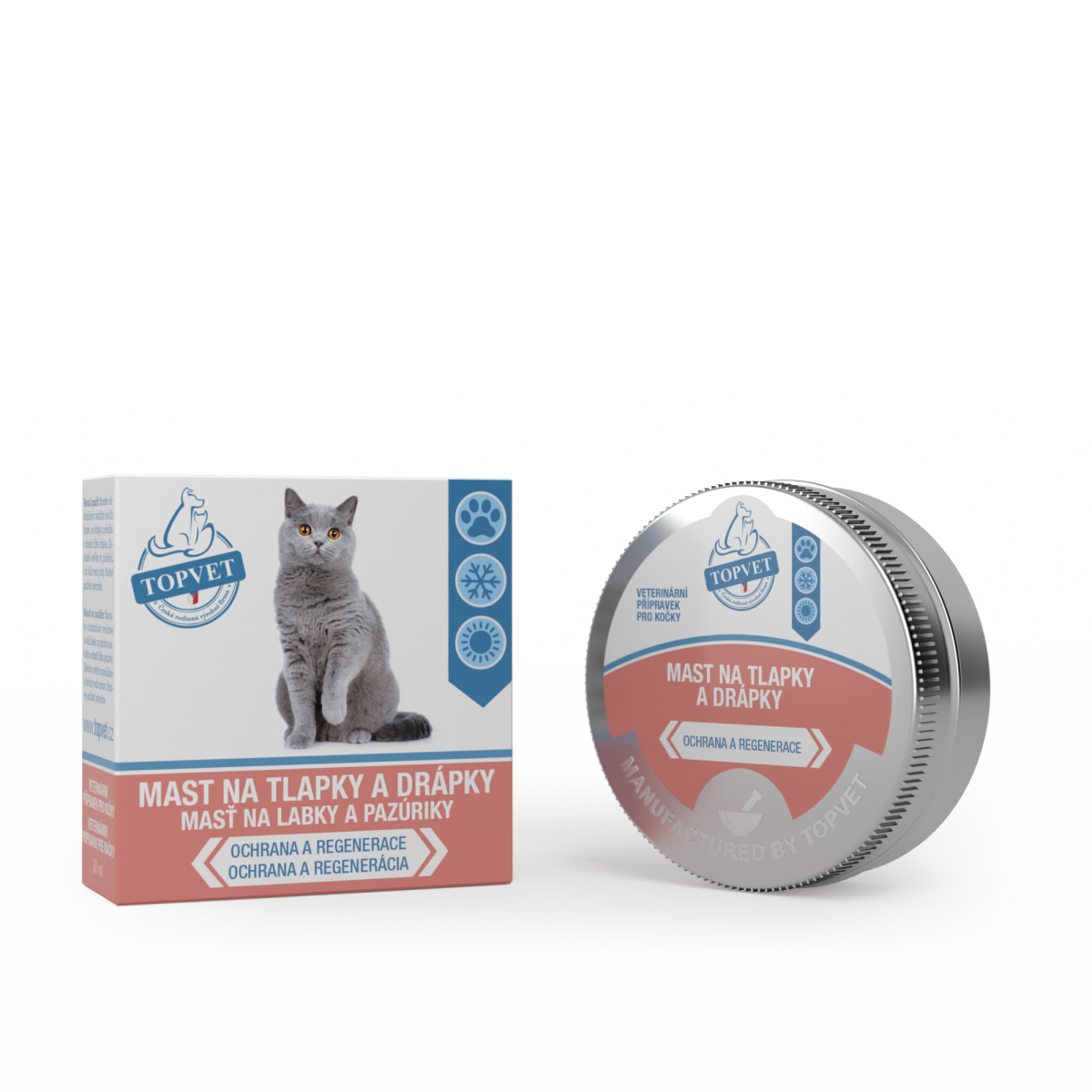 Topvet Mast na tlapky a drápky pro kočky 30 ml