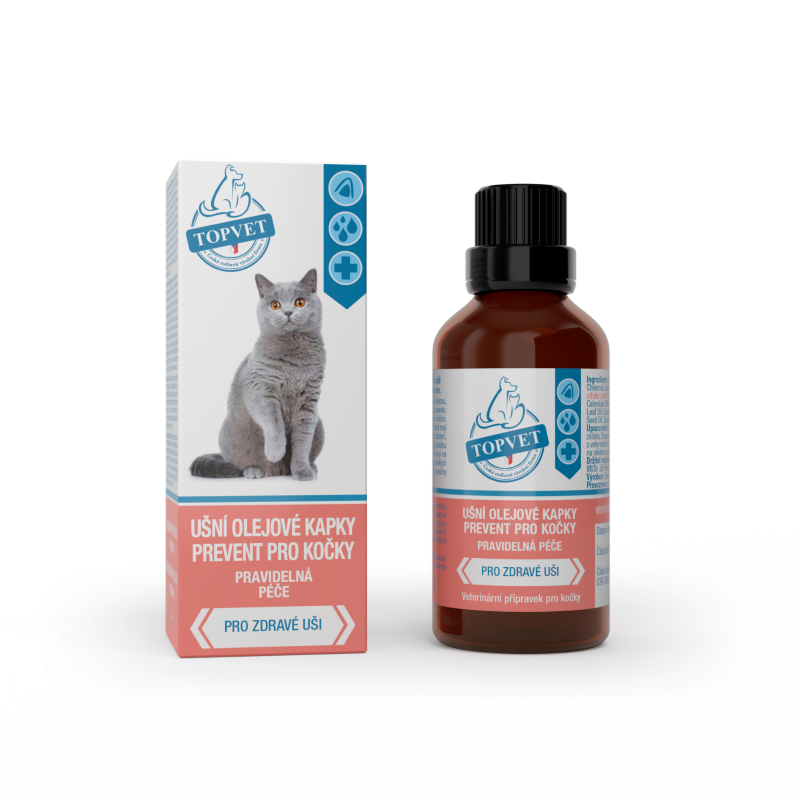 Topvet Ušní olejové kapky prevent pro kočky 50ml