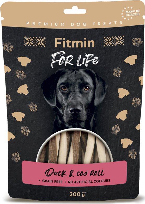 Fitmin Duck and cod roll – Kachní tyčka s treskou 200g