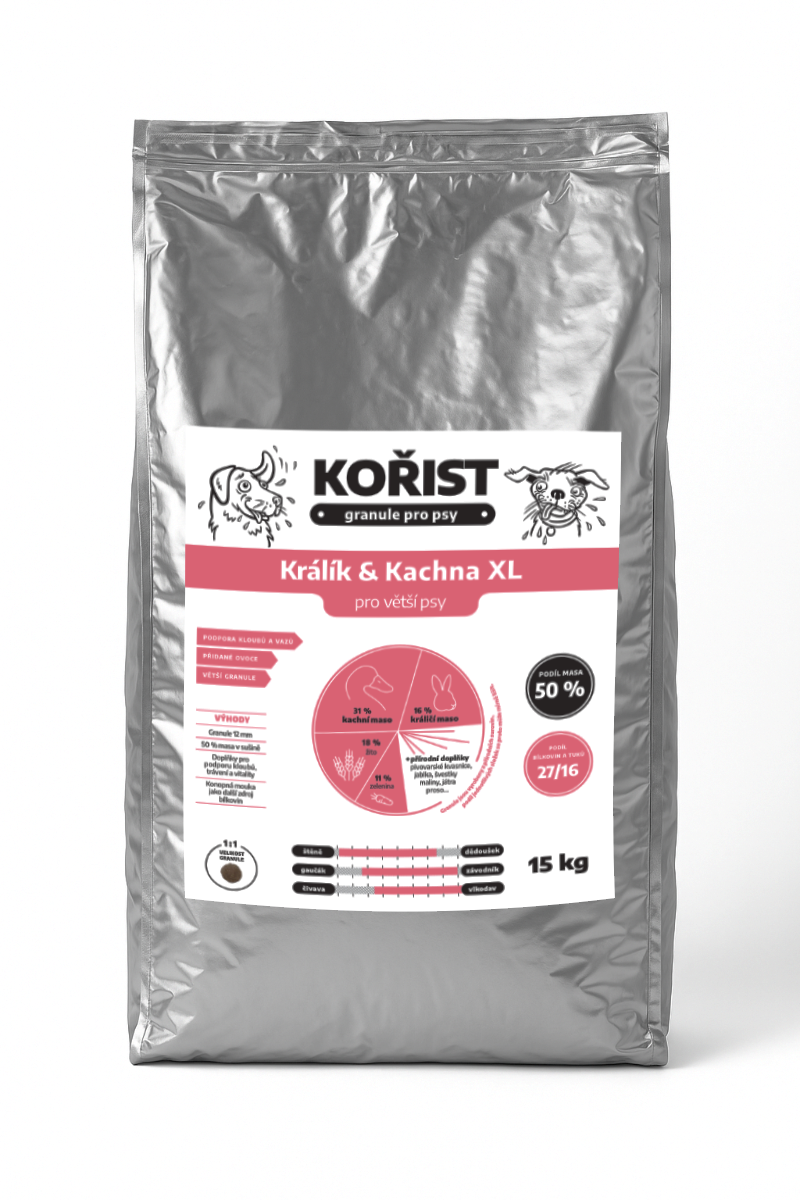 Kořist granule Králík & Kachna pro větší psy 27/16 Hmotnost: 4 kg