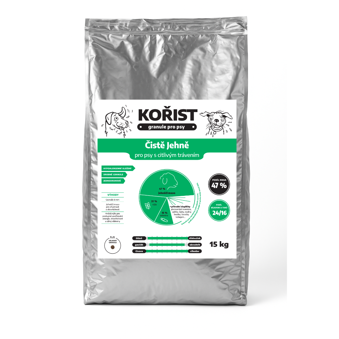 Kořist granule Čistě Jehně Hmotnost: 15 kg