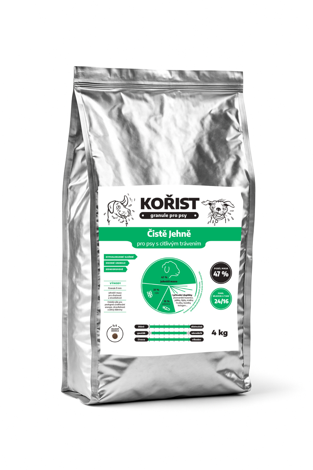 Kořist granule Čistě Jehně Hmotnost: 4 kg