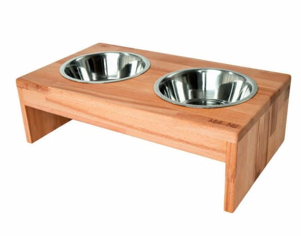 Kořist DOG BAR Stojan na psí misky - bukový masiv Velikost: L