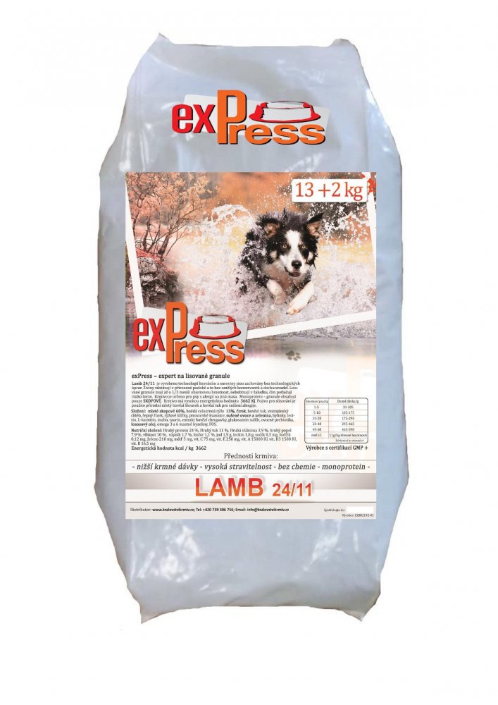 Lisované granule exPress Lamb 24/11 15 kg
