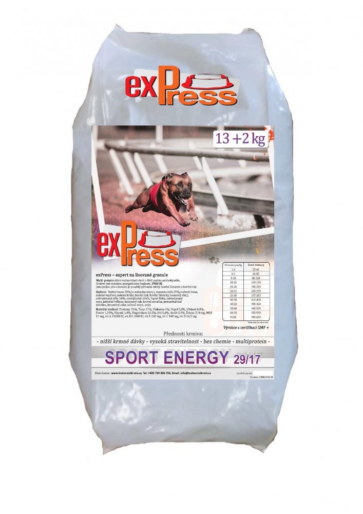Lisované granule exPress Sport Energy 29/17 - 15 kg