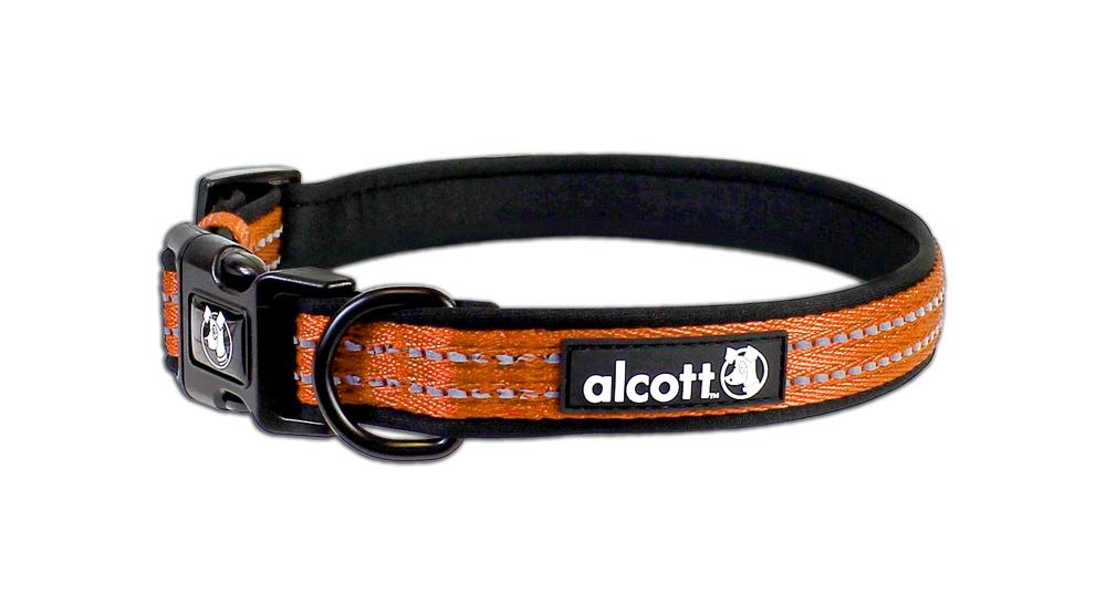 Levně Alcott reflexní obojek pro psy oranžový, velikost S