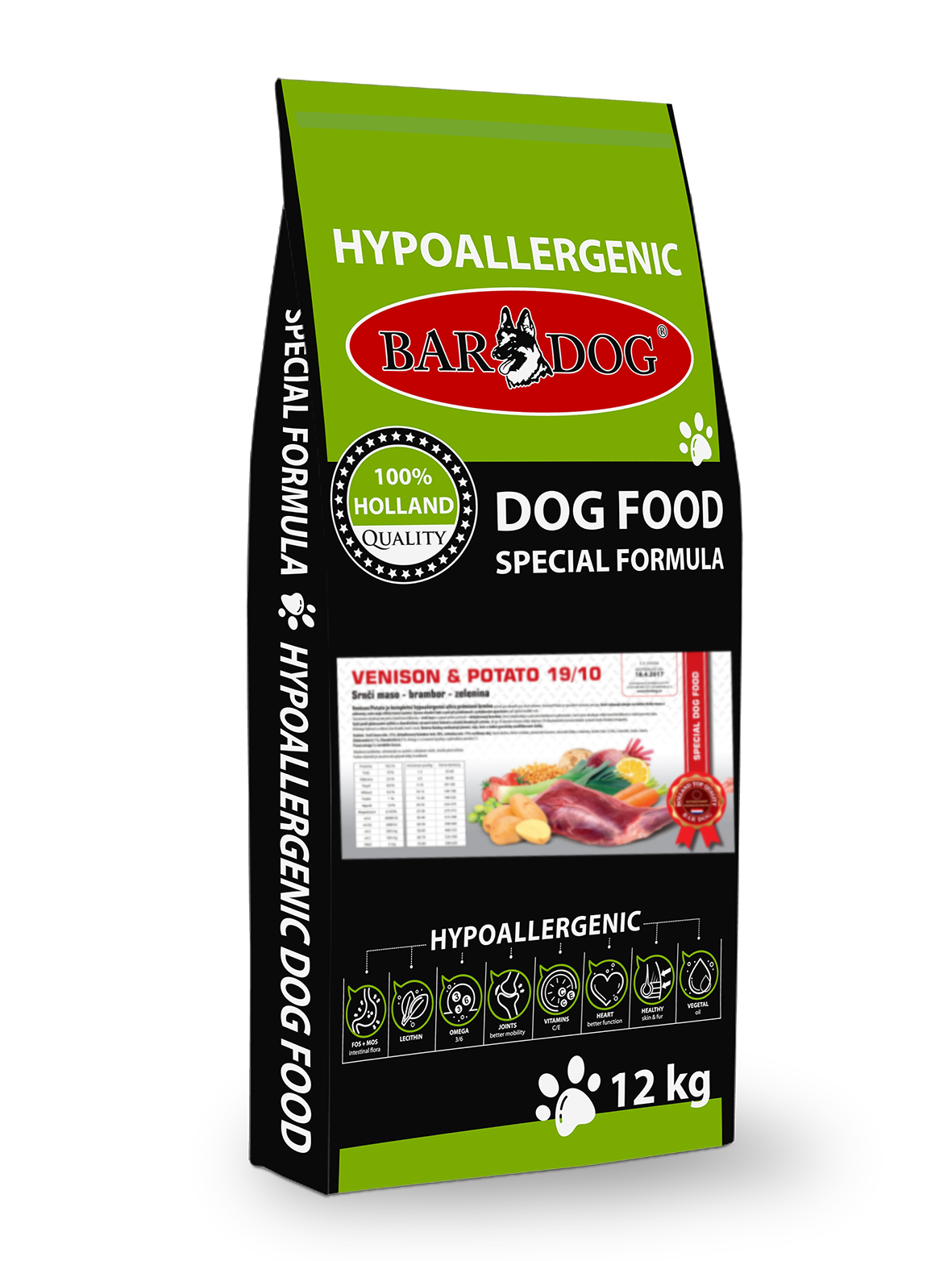 Bardog Hypoalergenní Venison Potato 19/10 balení: 12 kg