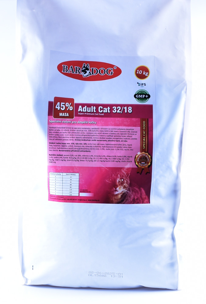 Bardog Cat Adult 32/18 Superprémiové balení: 10 kg
