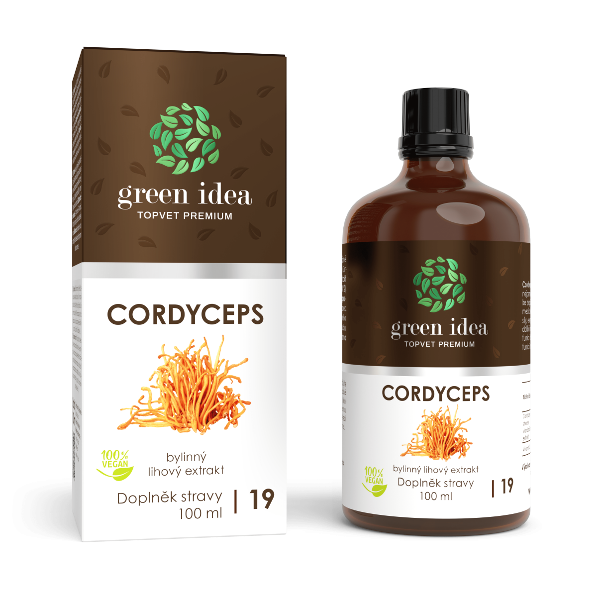 green idea Topvet Cordyceps bylinný lihový extrakt 100 ml