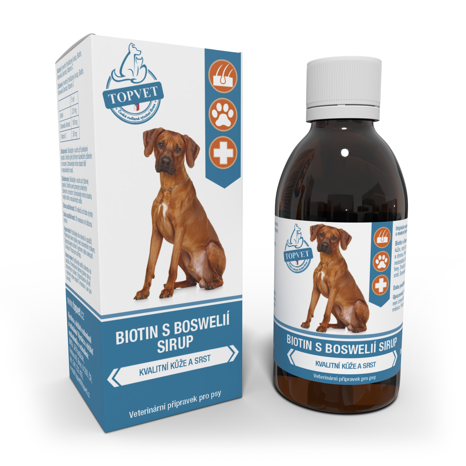 Topvet Sirup Biotin s boswelií pro psy 200ml