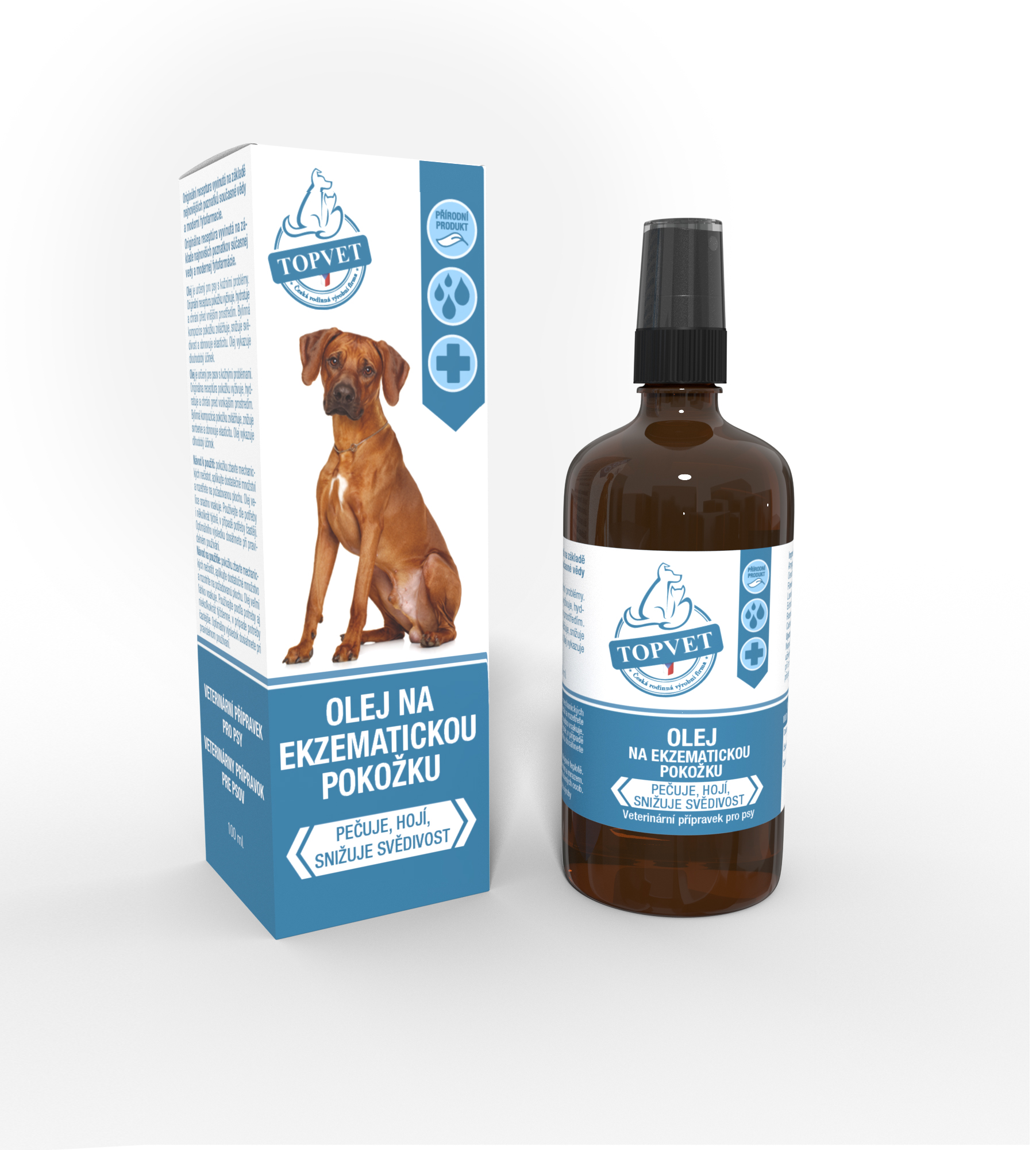 Topvet Olej na ekzematickou pokožku pro psy 100ml