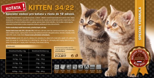 Bardog Kitten 34/22 Super Premium balení: 4 kg
