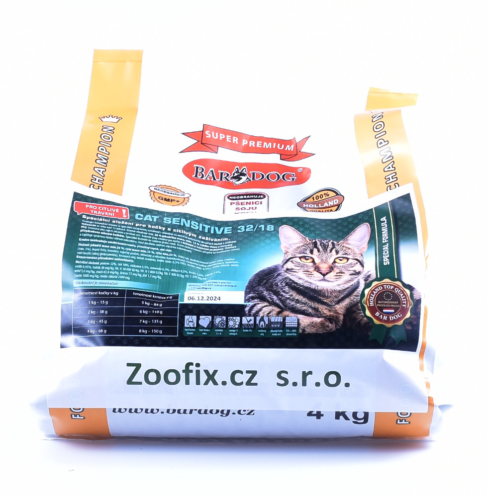 Bardog Cat Sensitive 32/18 balení: 4 kg