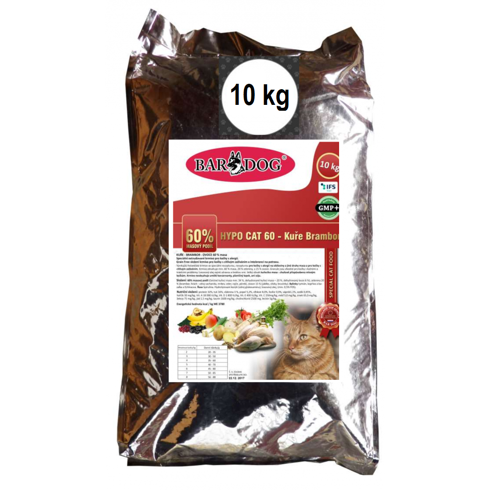 Bardog Hypo Cat 60 32/16 Kuře brambor balení: 1 kg