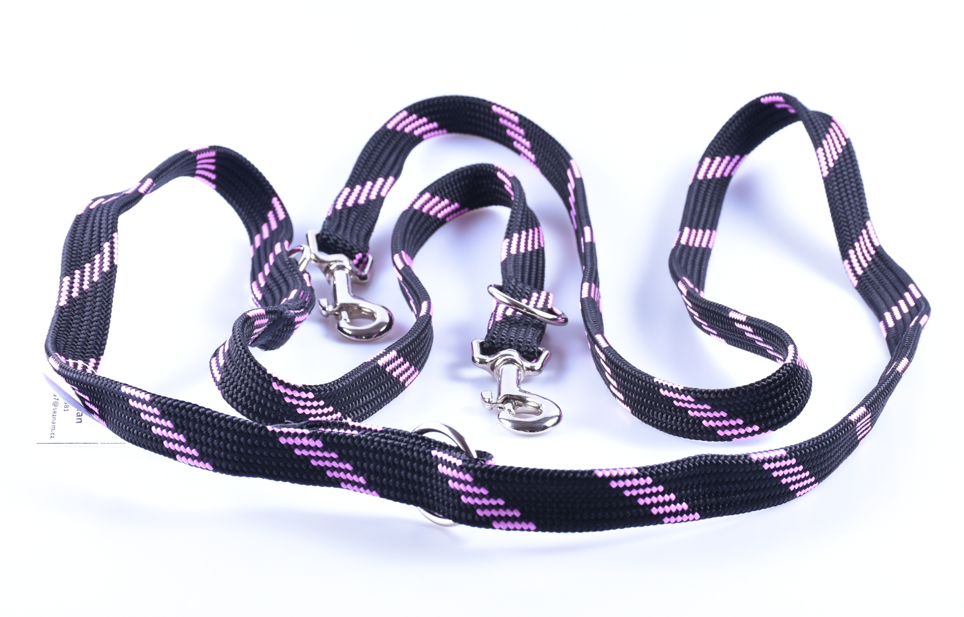 Levně Sedlářství Dostálová Přepínací vodítko duté lano velikost: 20mm/225cm růžovo-černé