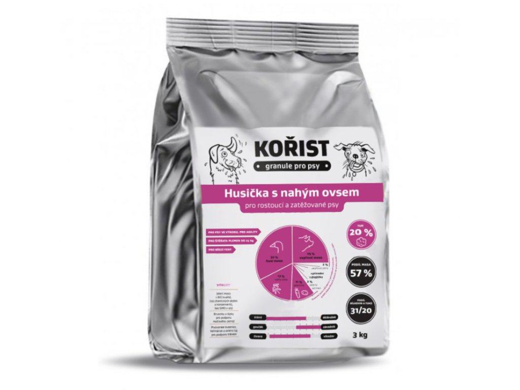 Kořist granule Husička s nahým ovsem 31/20 balení: 3 kg