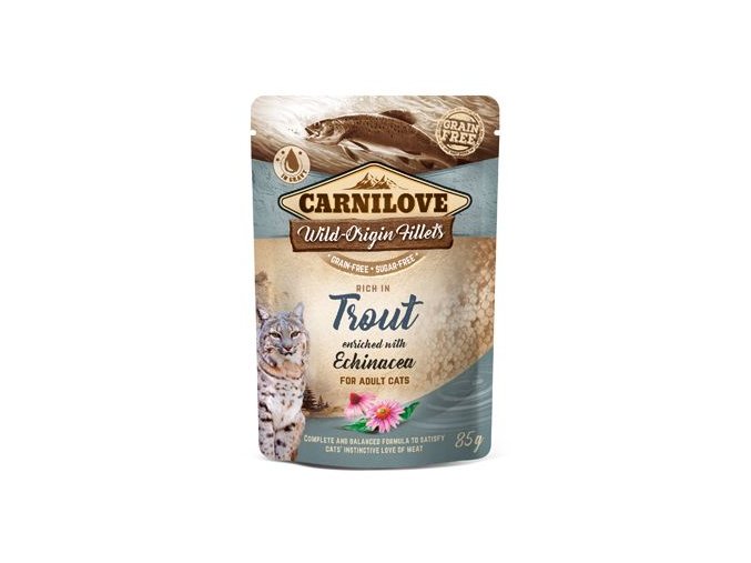 Carnilove Cat Pouch Trout Enriched With Echinacea 85g