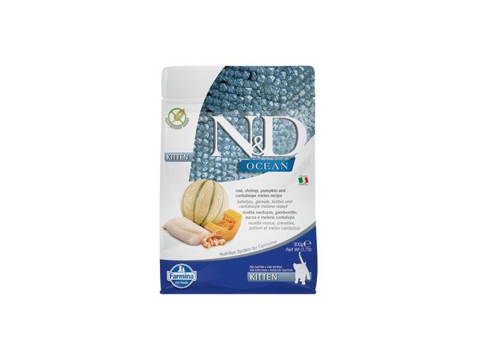 N&D OCEAN CAT Kitten Cod & Shrimp & Pumpkin&Melon 300g