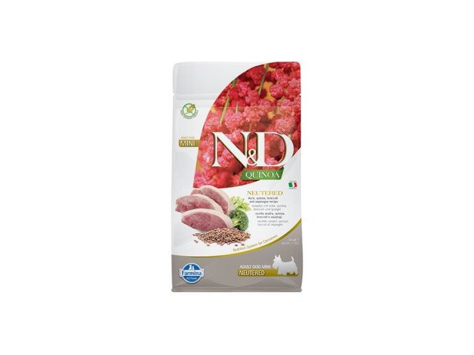 N&D Quinoa DOG Neutered Duck&Broccoli&Asp. Mini 800g
