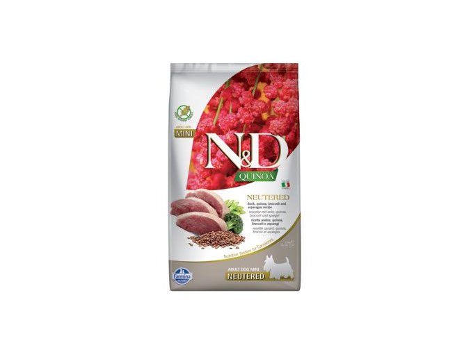 N&D Quinoa DOG Neutered Duck&Broccoli&Asp. 2,5kg