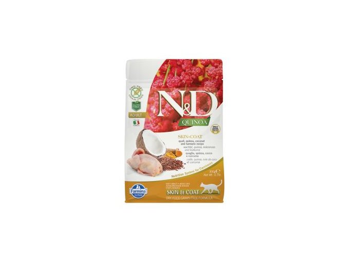 N&D Quinoa CAT Skin & Coat Quail & Coconut 300g