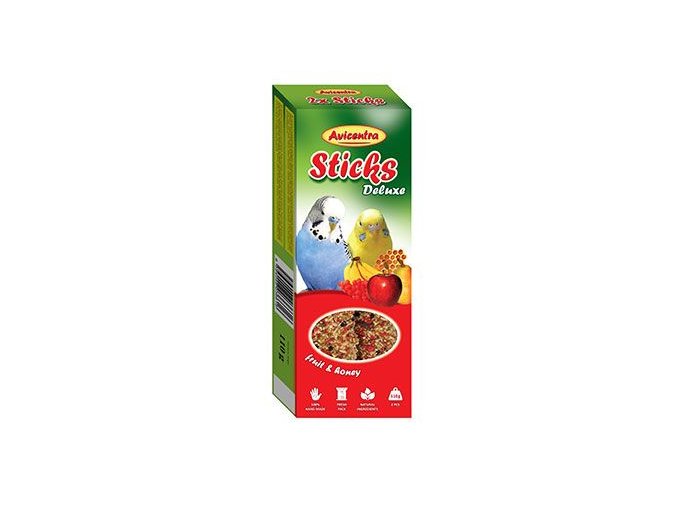 Avicentra tyčinky andulka - ovoce+med 2ks