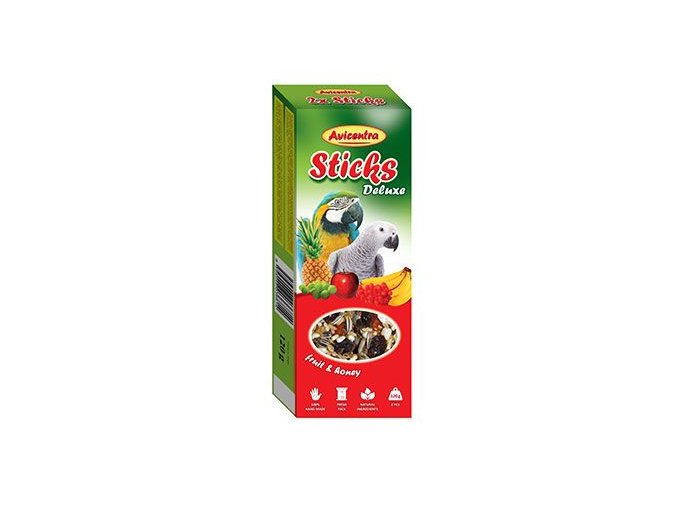 Avicentra tyčinky velký papoušek - ovoce+med 2ks