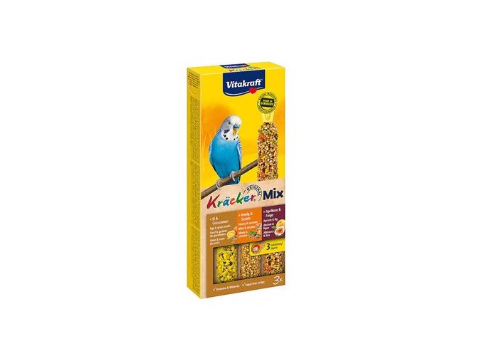Vitakraft Bird Kräcker Andulka vejc/meruň/sez. tyč 3ks