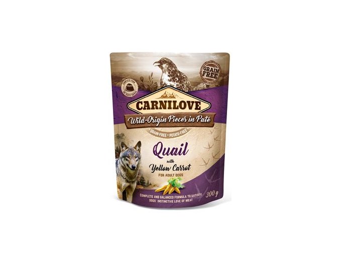 Carnilove Dog Pouch Paté Quail & Yellow Carrot 300g