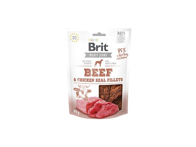 Brit Jerky Beef Fillets 80g