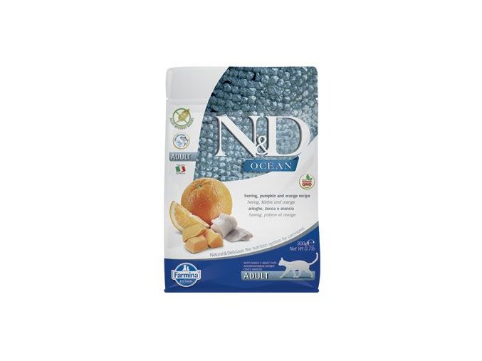 N&D OCEAN CAT Adult Herring, Pumpkin & Orange 300g