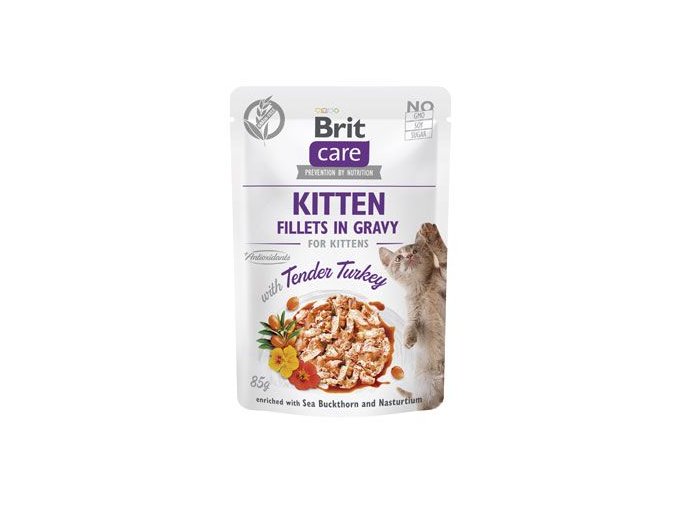 Brit Care Cat Fillets in Gravy Kitten Tend.Turkey 85g