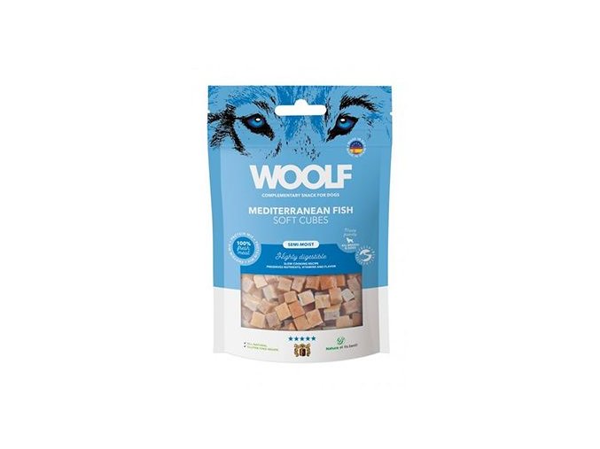 WOOLF pochoutka Soft Cubes Mediteranean Fish 100g
