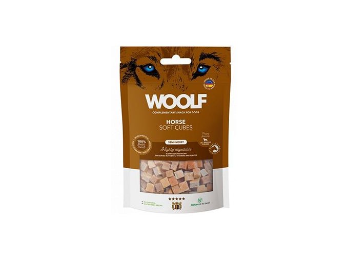 WOOLF pochoutka Soft Cubes Horse 100g