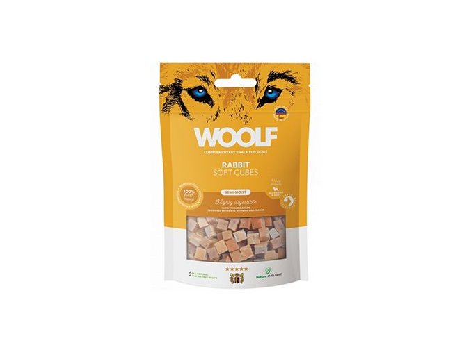 WOOLF pochoutka Soft Cubes Rabbit 100g