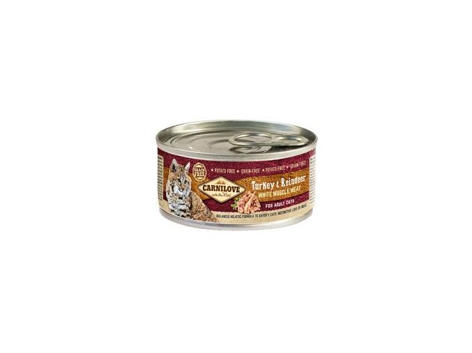 Carnilove White konz Mus Meat Turkey&Reindeer Cats100g