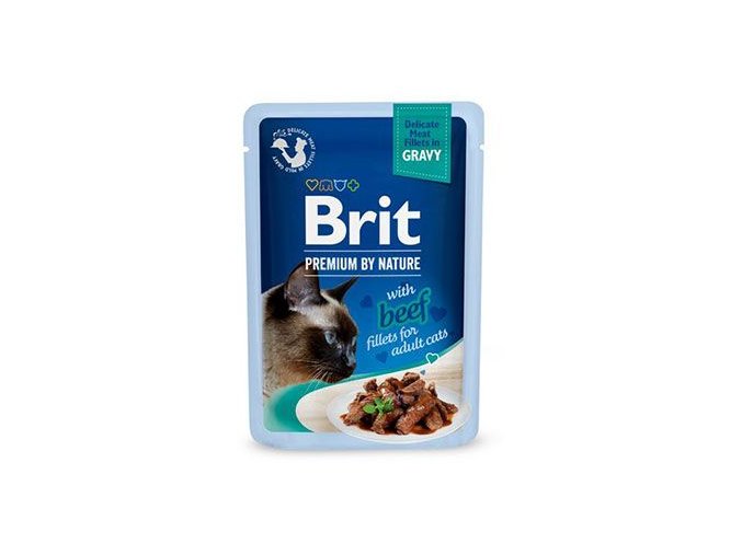 Brit Premium Cat D Fillets in Gravy with Beef 85g