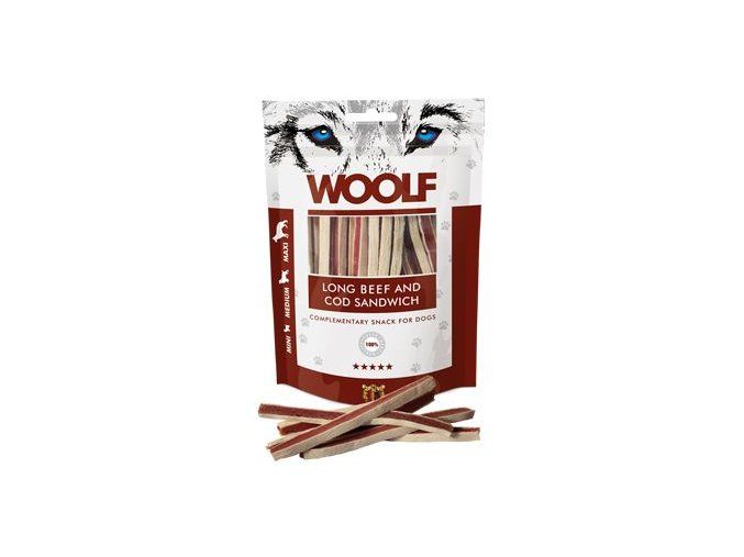 WOOLF Classic poch. Long Beef and Cod Sandwich 100g