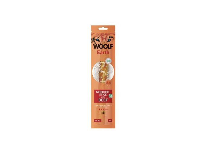 WOOLF Earth poch. NooHide XL Stick with Beef 85g