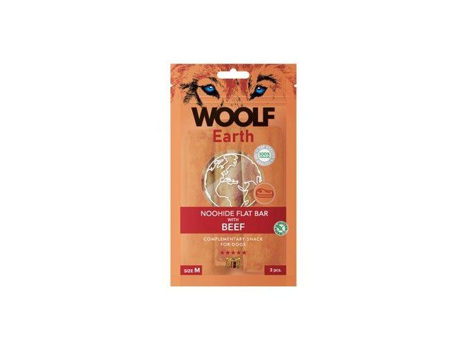 WOOLF Earth poch. NooHide M Flat Bar Beef 90g