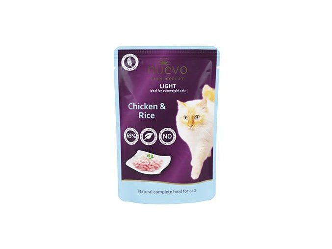 Nuevo kočka kapsa Light Kuřecí s rýží 85g