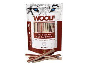 WOOLF Classic poch. Long Beef and Cod Sandwich 100g