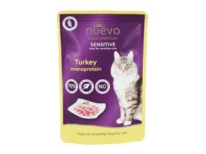 Nuevo kočka kapsa Sensitive Krůtí Monoprotein 85g