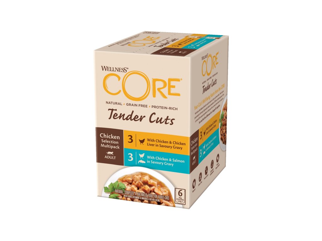97450 kapsicka wellness core cat tender multipack kureci vyber 510g