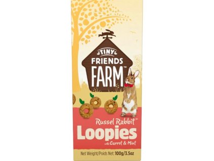 89007 supreme tiny farm snack rabbit loopies kralik 100 g