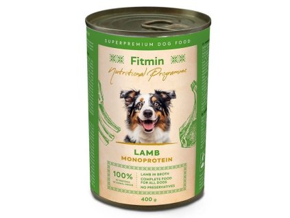 100687 fitmin dog np tin lamb 400g