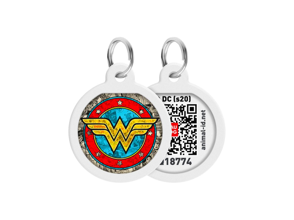 WAUDOG chytrá ID známka s QR tagem DC Wonder Woman logo Original