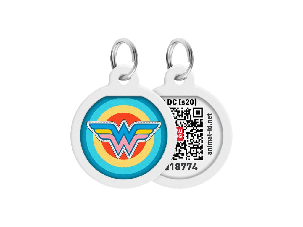 WAUDOG chytrá ID známka s QR tagem DC Wonder Woman logo Rainbow