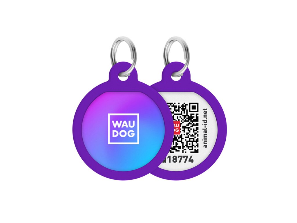 WAUDOG chytrá ID známka s QR tagem Gradient fialovo-růžová