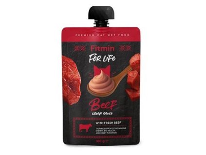 Fitmin For Life cat Cream sauce hovězí kapsa 100g